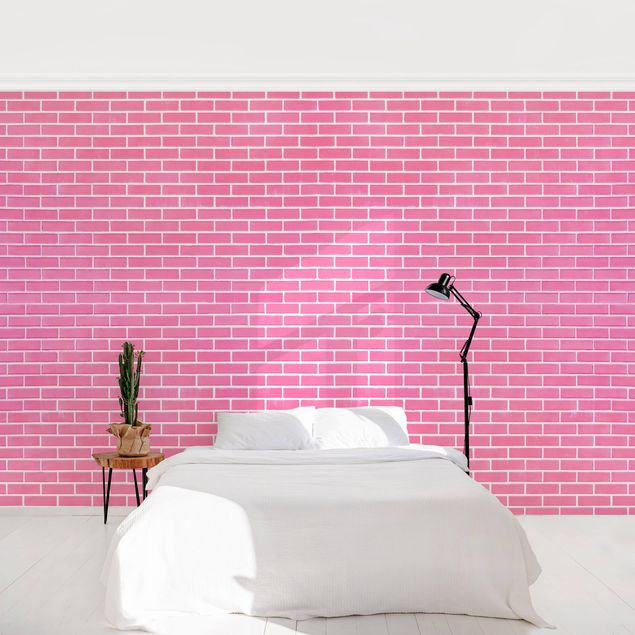 Papeles pintados industriales Pink Brick Wall
