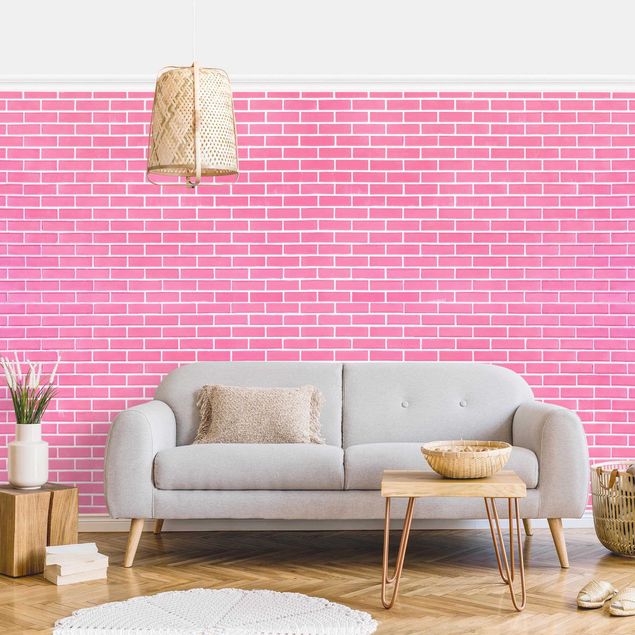 Papeles pintados modernos Pink Brick Wall