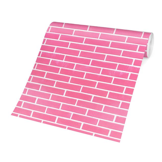 Papel pintado piedra Pink Brick Wall