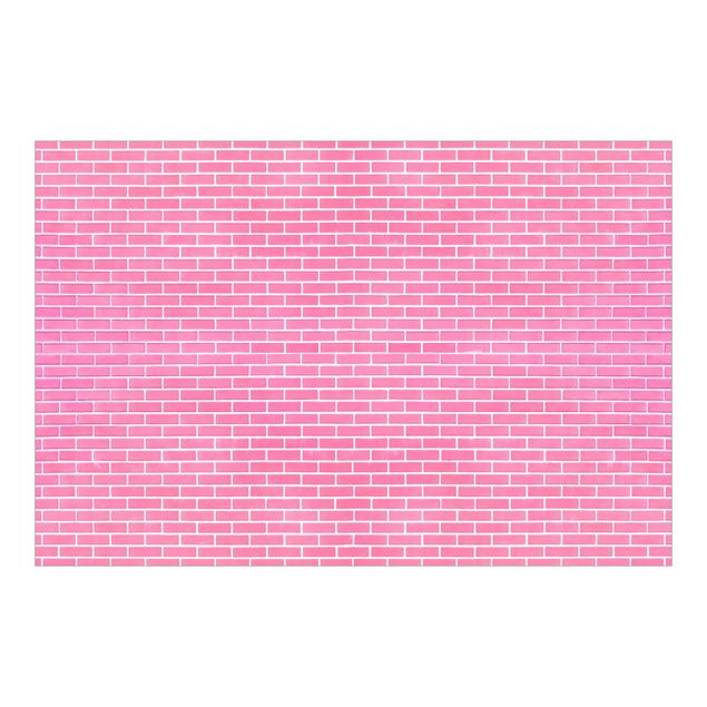 Papel pintado tonos rosas Pink Brick Wall