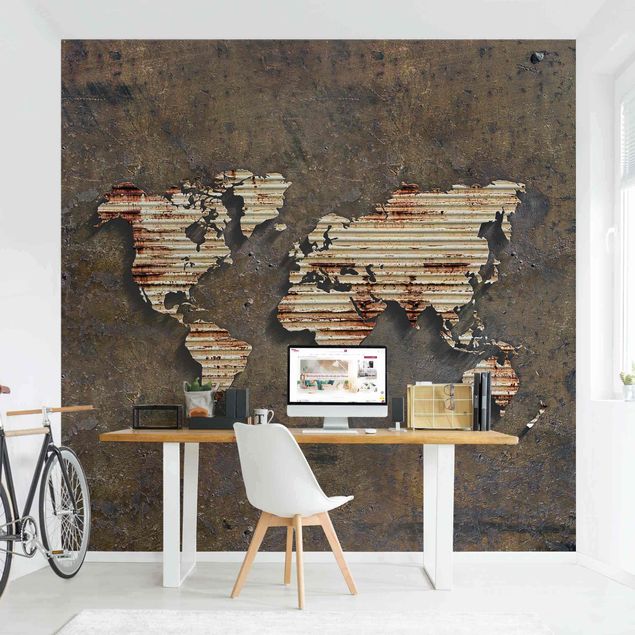 Decoración cocina Rust World Map