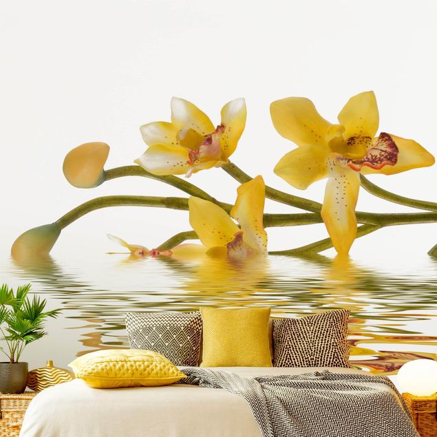 Papeles pintados modernos Saffron Orchid Waters