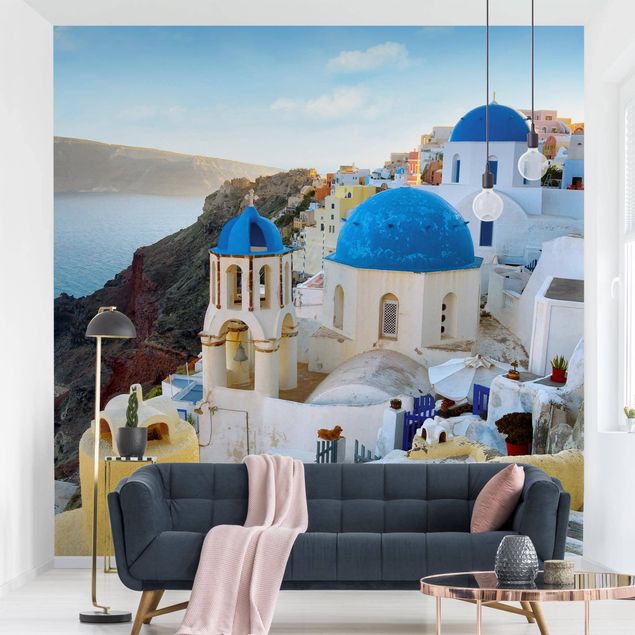 Papel pintado ciudades Santorini