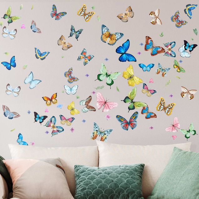 Decoración habitacion bebé Butterflies Watercolor XXL Set