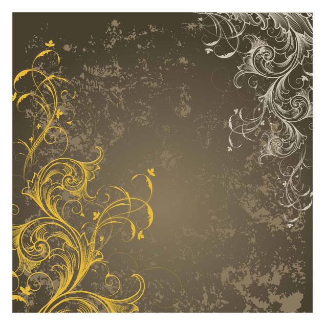 Papel pintado Flourishes In Gold And Silver