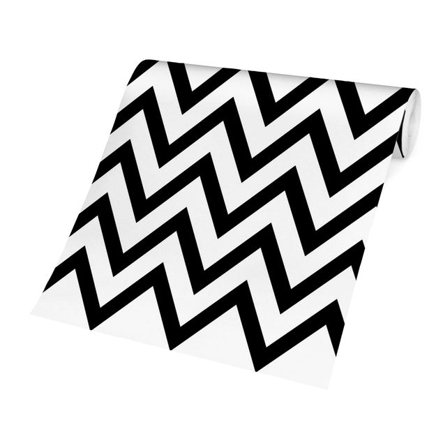 Papel pintado moderno Black And White Zigzag