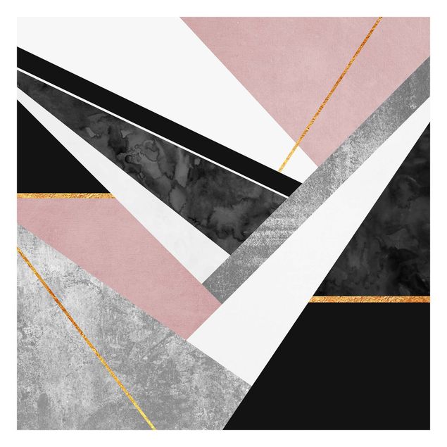 Cuadros Elisabeth Fredriksson Black And White Geometry With Gold