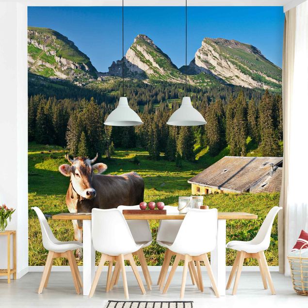 Decoración de cocinas Swiss Alpine Meadow With Cow