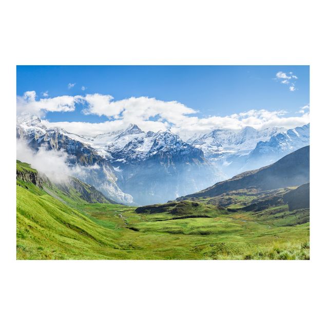 Papel pared verde Swiss Alpine Panorama
