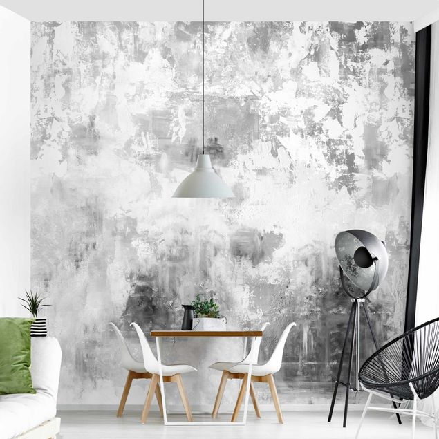 Papel pintado estilo industrial Shabby Concrete Wall Plaster Grey