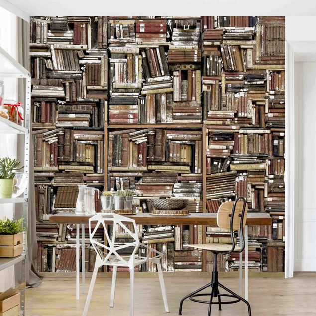 Papeles pintados modernos Shabby Wall Of Books