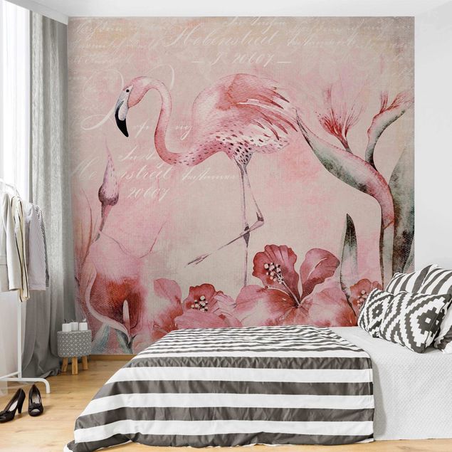 Decoración en la cocina Shabby Chic Collage - Flamingo