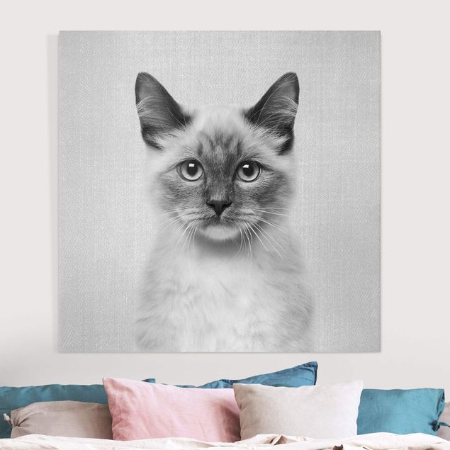 Decoración infantil pared Siamese Cat Sibylle Black And White