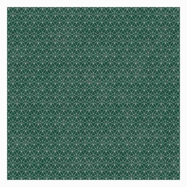 Papel pintado verde Emerald Art Deco Line Pattern