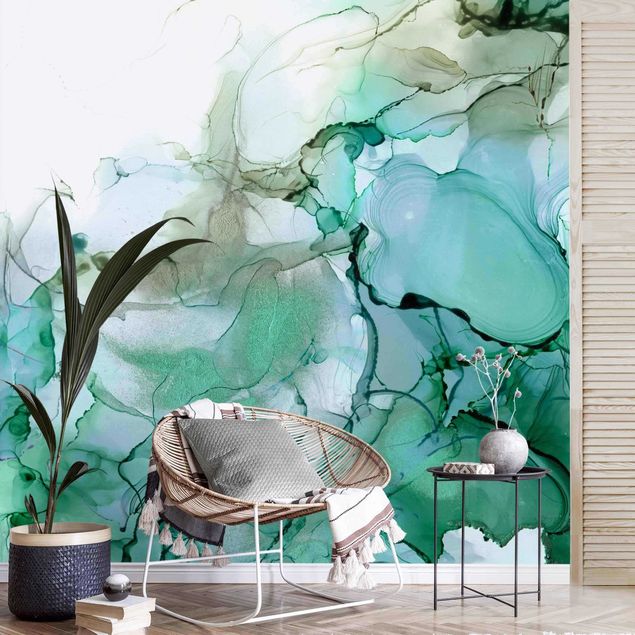 Papel pintado salón moderno Emerald-Coloured Storm