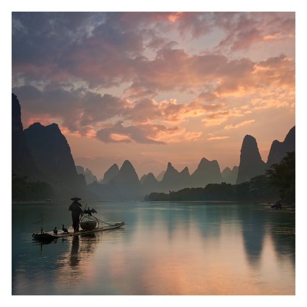 Papel pared paisaje Sunrise Over Chinese River
