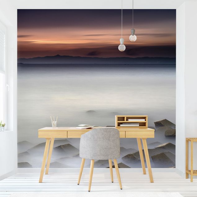 Papel pintado salón moderno Sunset In The Fog