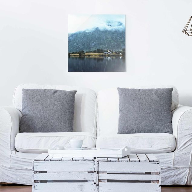 Cuadros de paisajes de montañas Lofoten Reflection