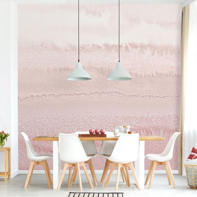 Papel pintado salón moderno Play Of Colours In Light Pink