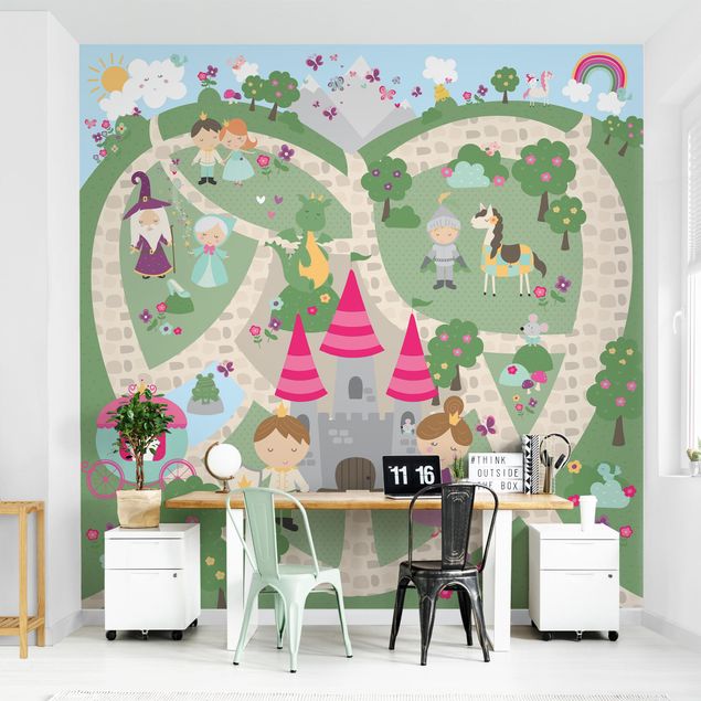 Papel pintado salón moderno Playoom Mat Wonderland - The Path To The Castle
