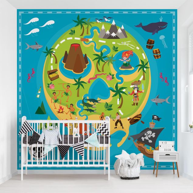 Papel pared montañas Playoom Mat Pirates - Welcome To The Pirate Island