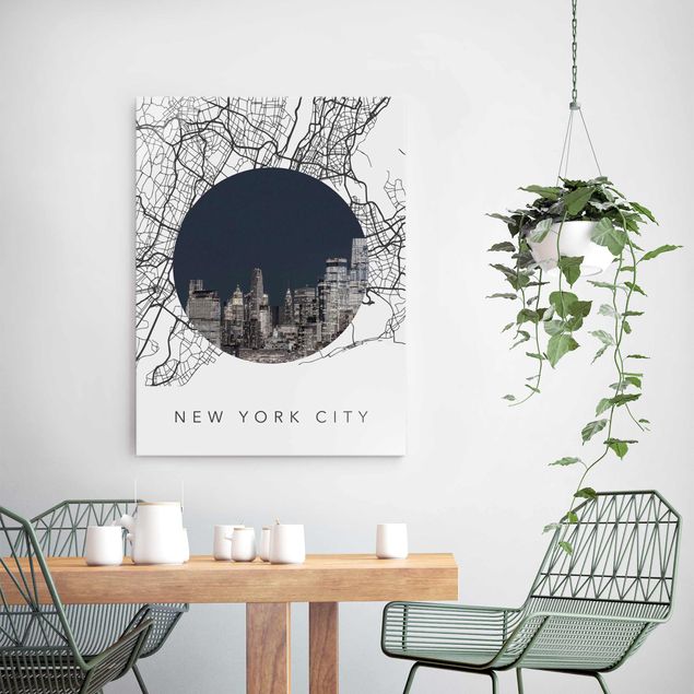 Cuadro New York Map Collage New York City