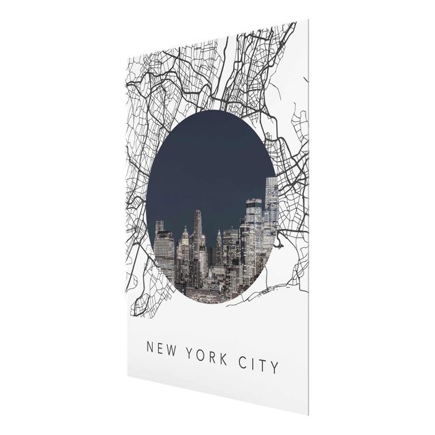 Cuadros de ciudades Map Collage New York City