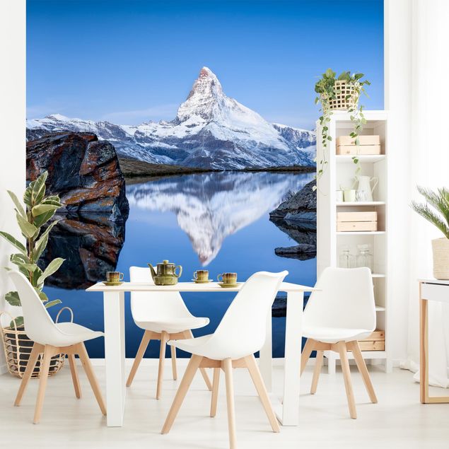 Papel pintado ciudad Stellisee Lake In Front Of The Matterhorn