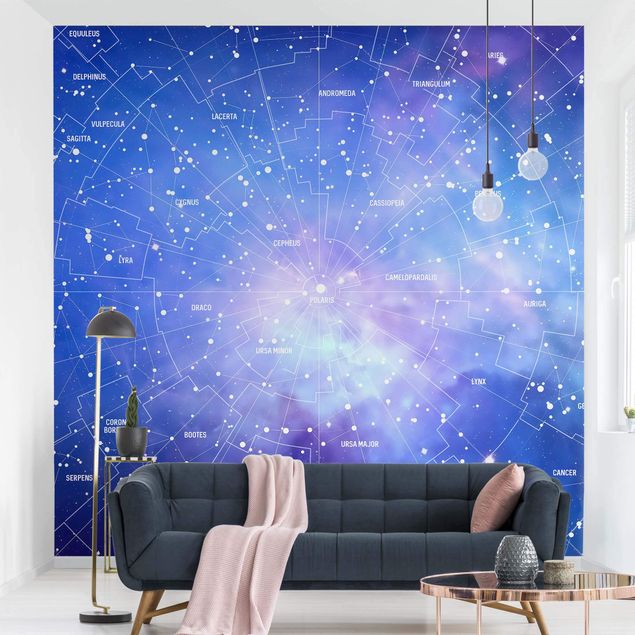 Papel pintado de nubes Stelar Constellation Star Chart