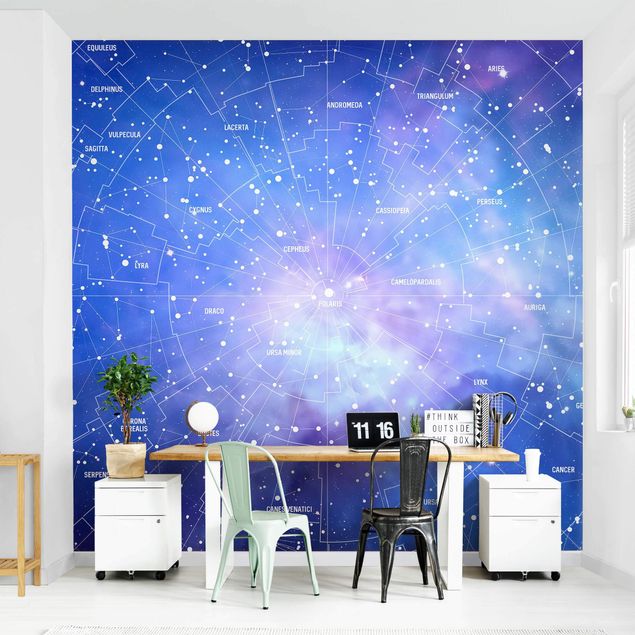 Papel pintado con patrones Stelar Constellation Star Chart