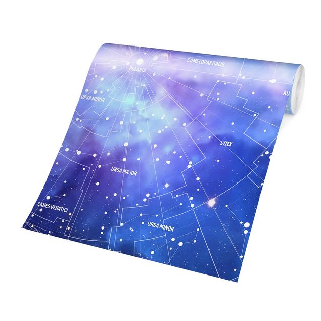 Papel pared mapamundi Stelar Constellation Star Chart