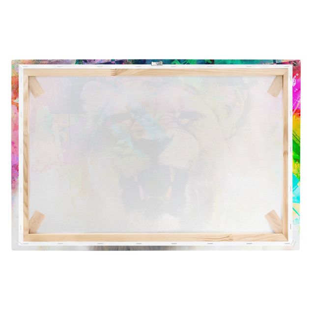 Cuadro multicolor Street Art Lion