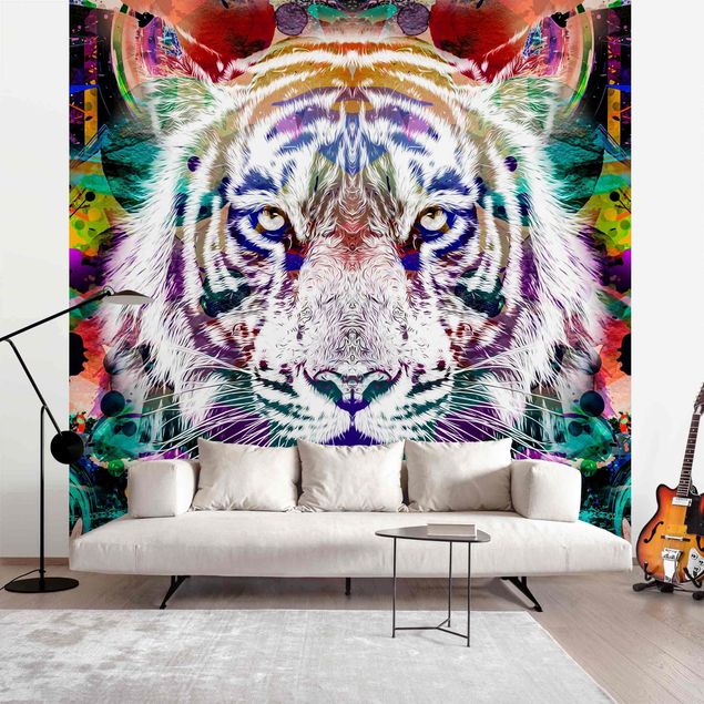 Papel pintado tigres Street Art Tiger