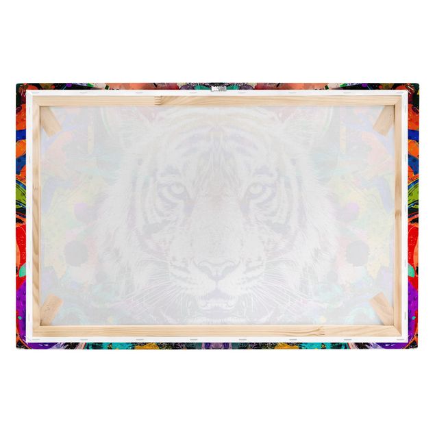 Cuadro multicolor Street Art Tiger