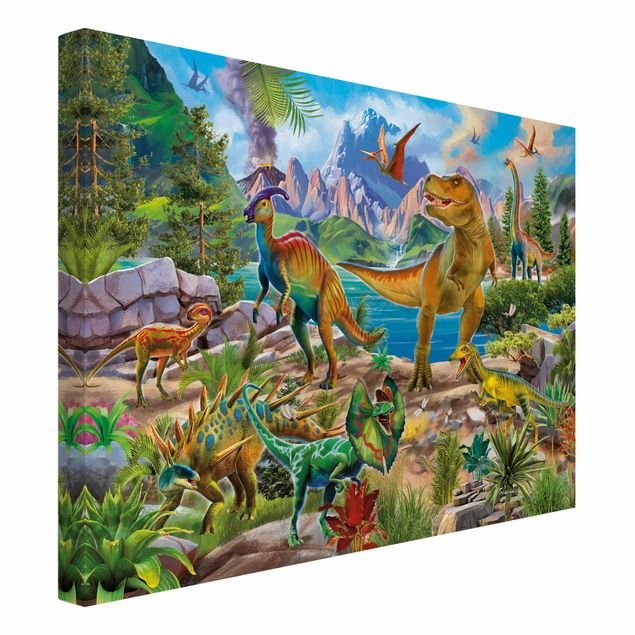 Cuadros infantiles animales T-Rex And Parasaurolophus