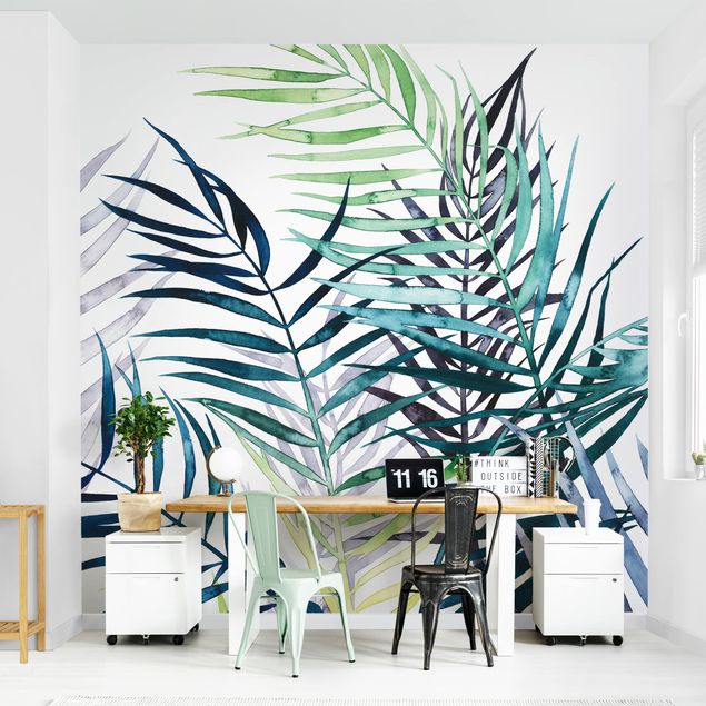 Papel pintado tonos verdes Exotic Foliage - Palme