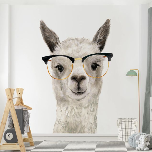 Papel pintado animales Hip Lama With Glasses I