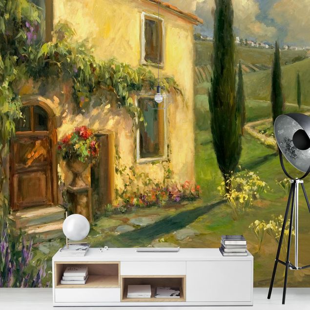 Papel pared verde Italian Countryside - Cypress
