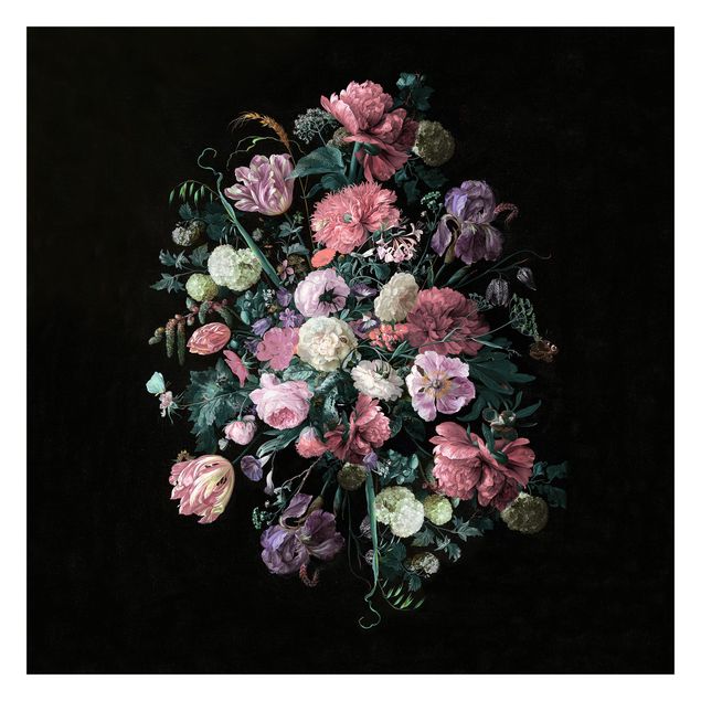 Papel pintado fondo negro Jan Davidsz De Heem - Dark Flower Bouquet