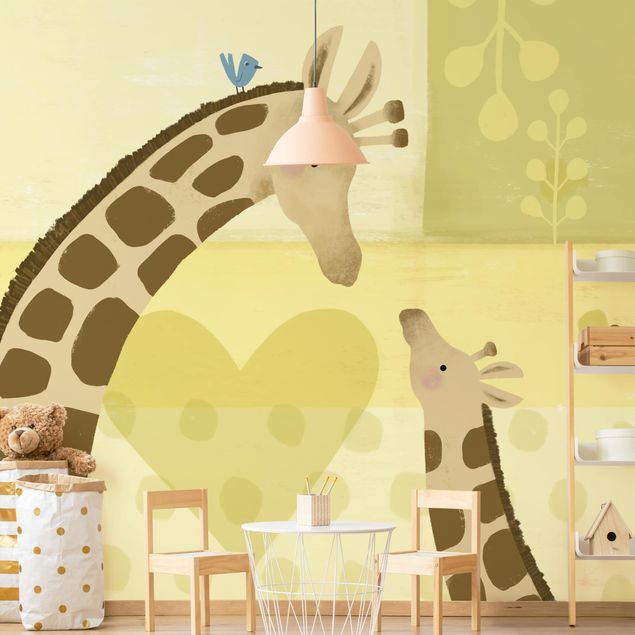 Papel pintado salón moderno Mum And I - Giraffes