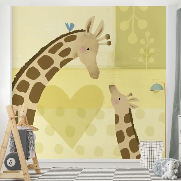 Papel pintado infantil animales Mum And I - Giraffes