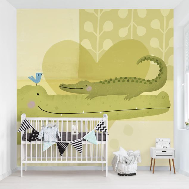Papel pared verde Mum And I - Crocodiles