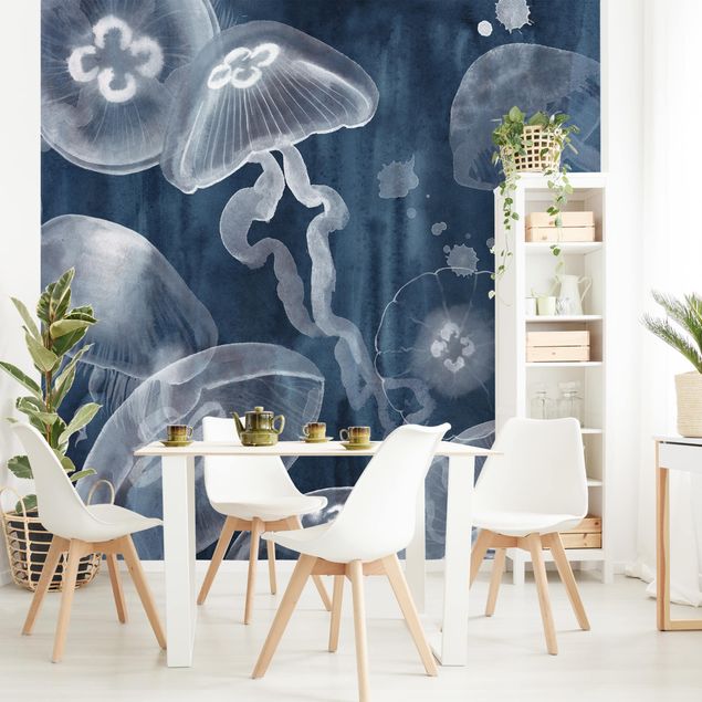 Papel pared animales Moon Jellyfish I