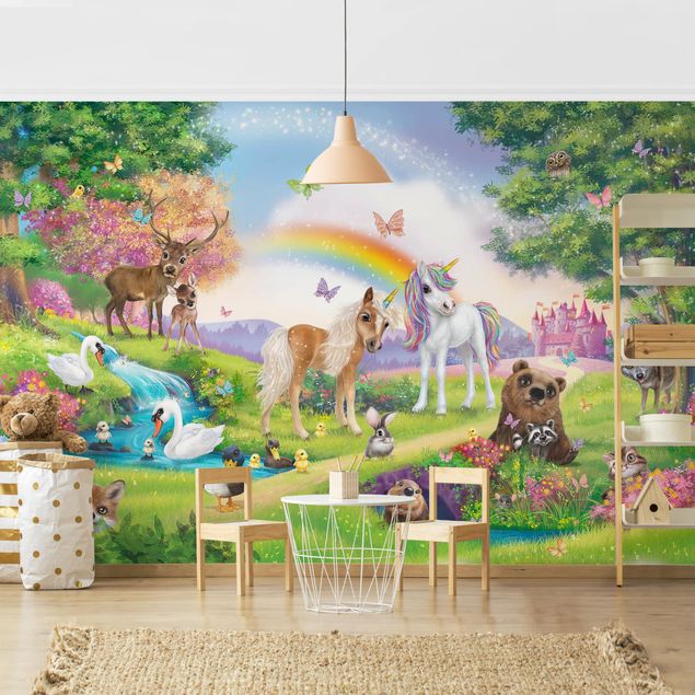 Papel pintado moderno Animal Club International - Magical Forest With Unicorn
