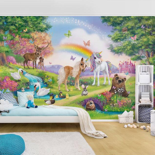 Papel pintado paisajes Animal Club International - Magical Forest With Unicorn