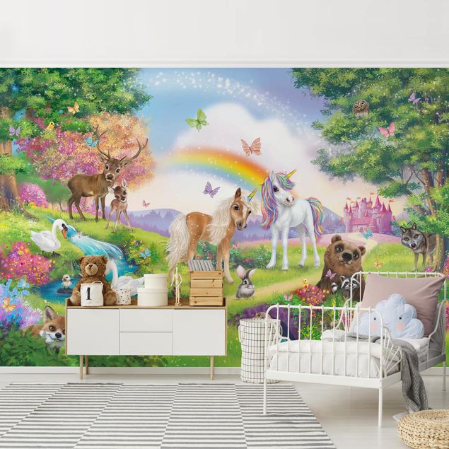 Papel pintado animales Animal Club International - Magical Forest With Unicorn