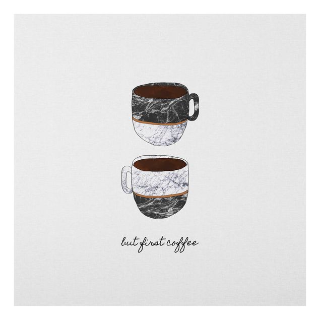 Cuadros a blanco y negro Coffee Mugs Quote But first Coffee