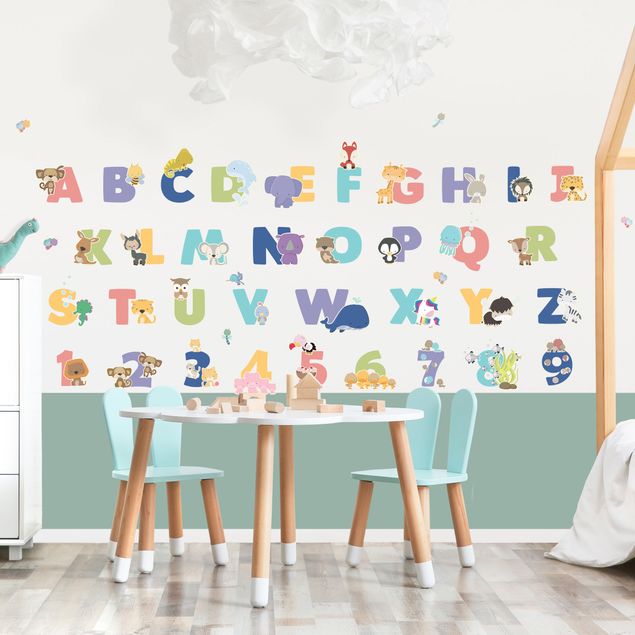 Decoración habitación infantil Animal alphabet set