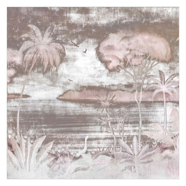 Fototapet - Tropical Lake in pink