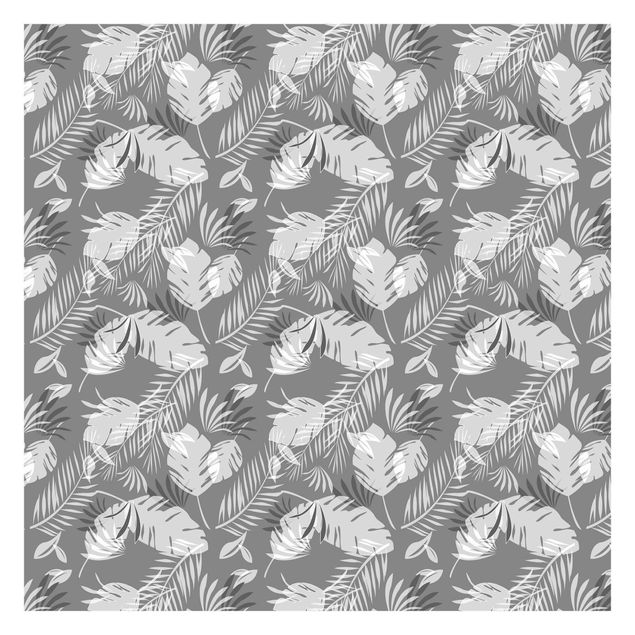 Papel de pared Tropical Outlines Pattern In Grey